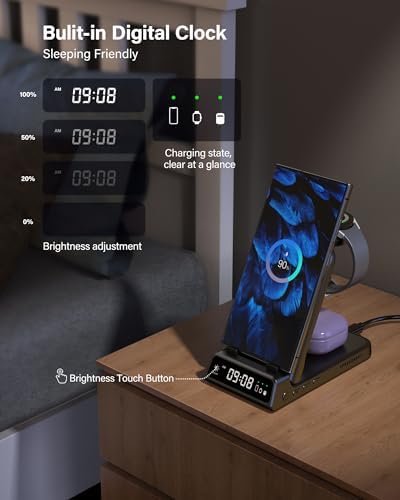 Samsung Wireless Charging Station: Ultra-Fast Multi-Device Charger for Galaxy S25, S24, S23, S22, Galaxy Watch, and Buds – Sleek, Space-Saving Design for Home and Travel Convenience, Enhanced Compatibility with Rapid Power-Up Technology