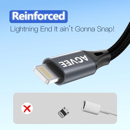 AGVEE 2 Pack 3 ft Coiled USB-C to Lightning Charging Cable – MFi Certified 30 W PD Fast Charging Cord for i Phone, i Pad, and i Pod with Tangle-Free Design in Sleek Dark Gray – Perfect for Car Use and Enhanced Device Performance