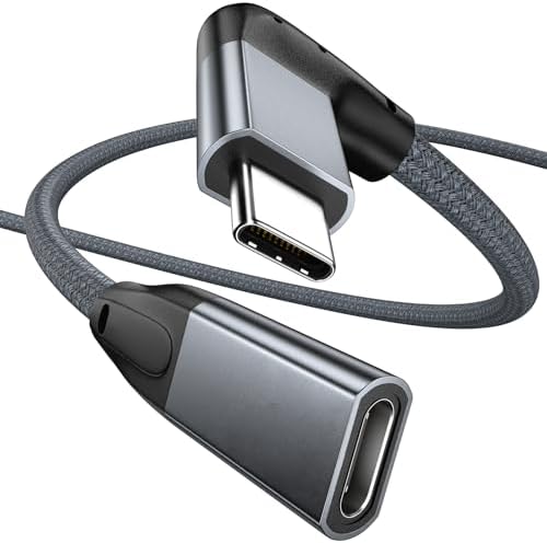 Effortlessly Enhance Your Connectivity with Use Bean 0.6 FT Right Angle USB C Extension Cable 2-Pack – 90-Degree Gen2 20 Gbps Fast Data Transfer for i Phone 16/15, Mac Book, i Pad Pro/Air, Galaxy S25/S24 – Perfect for Tight Spaces and Seamless Charging Solutions
