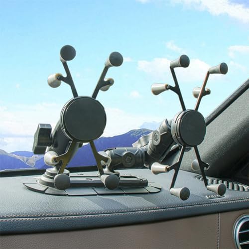 Versatile RAM-Compatible Phone Mount with Adjustable Cradle and B Size 1″ Ball – Durable Black Handlebar Holder for Cyclists and Motorcyclists – Optimize Viewing Angles and Ensure Device Stability on the Go