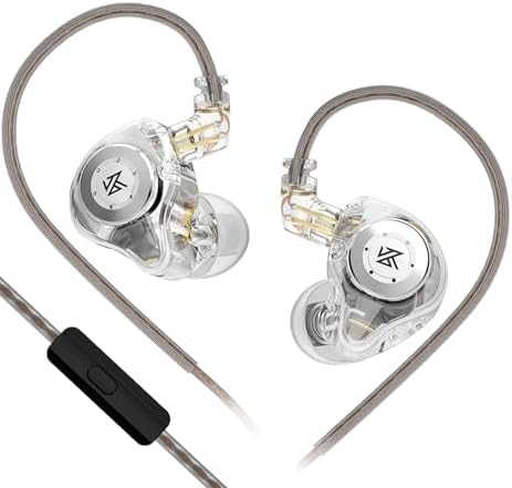 FEDAI KZ EDX Pro Wired In-Ear Headphones – Dual Dynamic Driver Hi-Fi Stereo Gaming Earbuds with Noise Cancelling Mic for Musicians and Audiophiles – Superior Sound Quality and Comfort for Extended Listening Sessions