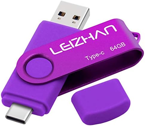 Leizhan 128 GB Type C USB Flash Drive – High-Speed USB 3.0 OTG Thumb Drive for Samsung Galaxy S10, S9, Note 9 & Google Pixel XL – Versatile Dual Connector for Effortless Data Transfer and Enhanced Storage Solutions
