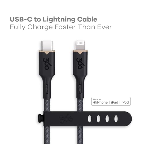 Lightning to USB-C Charging Cable – 5 ft, MFi Certified Fast Charge Cable with Durable Tangle-Free Design for Apple Devices – Optimal Connectivity and Rapid Power-Up Solutions