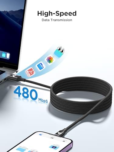 Aiminu 6 ft USB C to Lightning Cable 2-Pack – Rapid Charging Solution for i Phone 13, 12, 11 Pro Max, and More – MFi Certified Braided Type C Charging Cord for Enhanced Durability and Compatibility – Perfect for Fast Power Delivery up to 20 W