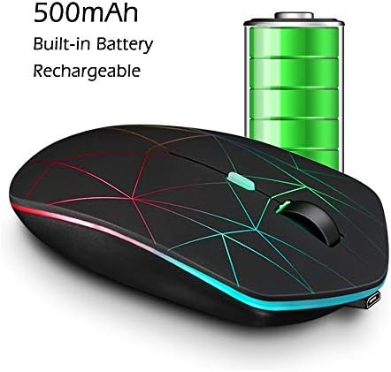 Illuminated Rechargeable Wireless Mouse with Advanced Optical Tracking – Stylish Backlit Design, Adjustable DPI, and Nano USB Receiver for Seamless PC and Mac Compatibility – Elevate Your Productivity in Low-Light Environments