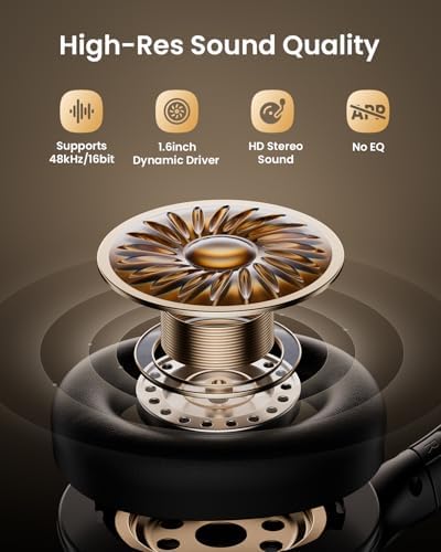 Unleash Sonic Perfection with HS1 Wireless Over-Ear Headphones – Cutting-Edge Hybrid Active Noise Cancellation, Immersive Deep Bass, and 60-Hour Battery for Ultimate Comfort on the Move – Compact Foldable Design with Built-In Microphone for Seamless Connectivity Across All Devices