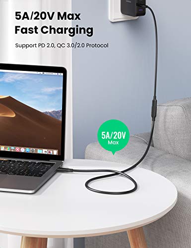 UGREEN 10 Gbps USB Type C Extension Cable – Fast Charging Adapter for Seamless Connectivity with Mac Book Pro, i Pad Pro, Dell XPS, Surface, and More – 1.5 FT High-Speed USB 3.2 Male to Female Extender for Enhanced Performance and Versatility