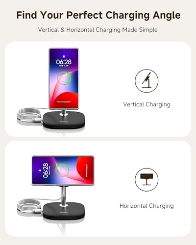 Detachable Magnetic Charging Station for Samsung Galaxy S25/S24/S23/S22/Z Flip7/Z Fold7 & i Phone 16/15/14/13/12 – Fast Wireless Charger with Mag Safe Compatibility, Compact Design for Home & On-the-Go Convenience, Swan Scout 506 SM