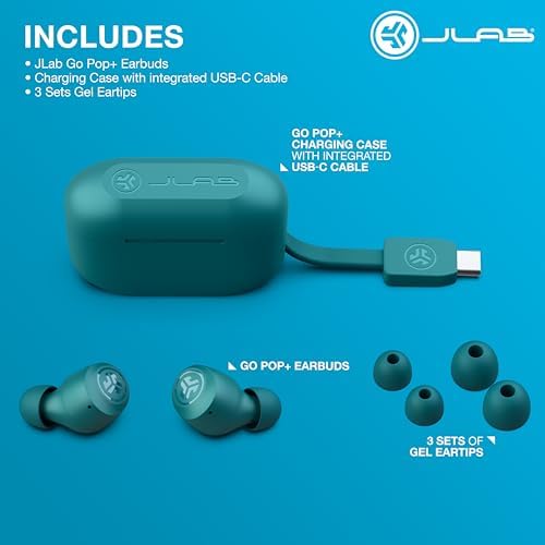 JLab Go Air Pop True Wireless Bluetooth Earbuds – Teal | IPX4 Sweat-Resistant for Active Lifestyles | Dual Connect Technology for Independent Listening | Bluetooth 5 for Effortless Pairing | Customizable Audio with 3 EQ Settings: Signature, Balanced, Bass Boost | Ultimate Comfort & Durability for On-the-Go Enthusiasts