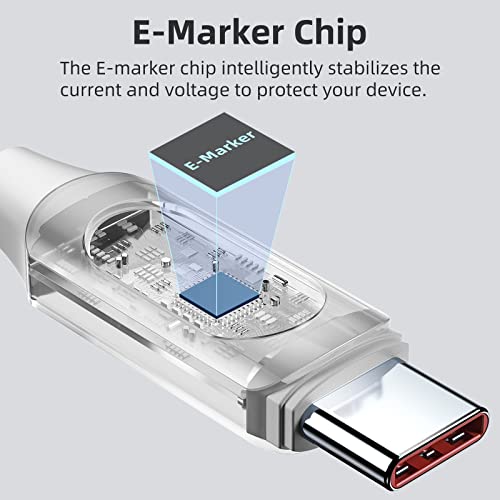 Ultra-Fast 100 W USB C to USB C Cable 2-Pack – 6.6 FT Silicone Charging Cables with LED Display for Samsung Galaxy Z Flip5, Fold5, Flip4, Fold4 – High-Speed 5 A Power Delivery, Enhanced Durability, and Compatibility for All Your Devices