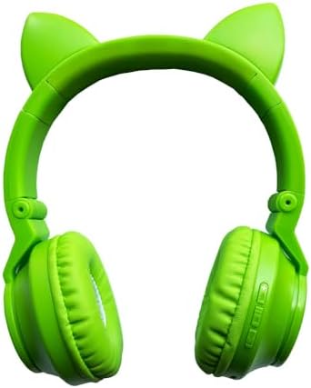 Adorable LED Cat Ear Bluetooth Headphones for Kids – Safe 85 d B Volume Limiting, Foldable Wireless Design with Built-in Microphone and FM Radio, Perfect for Music, Learning, and Play – Available in Charming Pink and White Variants for a Fun Listening Adventure