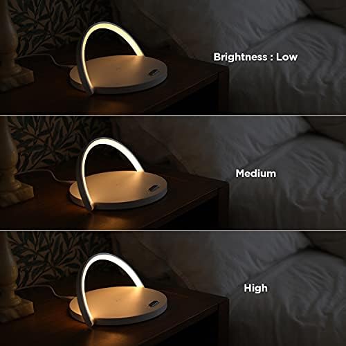 Transform Your Space with the mooas Premium Wireless Charging Nightlight – 15 W Fast Charger for i Phone 15/14 Pro & Galaxy S24/S23/S22 – Touch Control with Adjustable Brightness Levels for Ambiance & Functionality – Elegant Wood Design for Modern Decor
