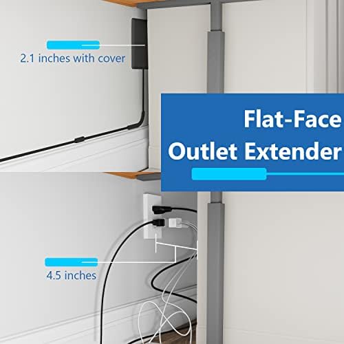 LIDER Ultra-Thin Flat-Face Outlet Extender with 3 Receptacles – Space-Saving Power Strip with 3 ft Cord, ETL-Listed for Safety, Sleek White Design for Modern Interiors – Perfect Solution for Enhanced Device Charging and Versatile Placement