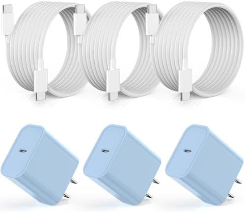 Boost Device Powering with the Apple i Phone 16/15 Fast Charge Essentials Set – MFi Certified 20 W USB-C Blocks & 6 FT Cables in Eye-Catching Purple for Unmatched Charging Speed – Ideal for i Phone 16/15 Series and i Pad with Advanced Durability and Flexibility