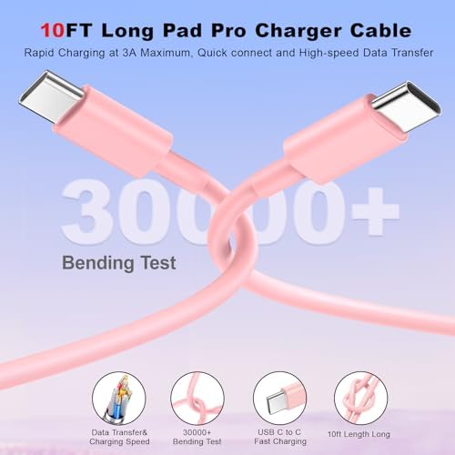 Ultimate 10 FT USB C Fast Charging Bundle for i Phone 16 Series – Dual USB C Charger Block with Long Cords for Enhanced Compatibility and Speed – Ideal for i Phone 16/16 Plus/16 Pro/16 Pro Max, i Pad, and Android Devices – Compact, Durable, and Portable Power Solution