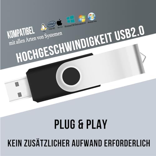 Maximize Your Storage Potential with the JBOS 10-Pack of 4 GB USB Flash Drives – Durable Swivel Design, Enhanced USB 2.0 Compatibility, Ideal for Documents & Multimedia, Sleek Black Finish with Label Sheets for Organization, Perfect for Students and Professionals