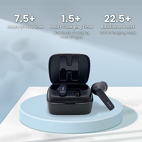 MOOR Premium Bluetooth 5.2 Wireless Earbuds with Advanced Hybrid Noise Cancellation – 30 Hours Playtime & Deep Bass for Immersive Sound – IPX5 Waterproof Design Ideal for Sports and Work – Ultra-Lightweight Comfort with Built-in Microphone for Crystal-Clear Calls – Switch Between ANC and Transparency Modes for Ultimate Audio Control