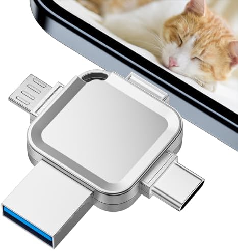 Revolutionize Your Data Storage with the LANSLSY 128 GB 4-in-1 Flash Drive – Effortless Compatibility for i Phone, i Pad, Android, PC, and Mac – No App Required for Instant Access! Enjoy Enhanced Transfer Speeds and 4 Versatile Ports: Lightning, USB Type-A, USB Type-C, and Micro USB. Perfect for Storing Photos, Videos, and Documents with Ease – Ideal for Students, Professionals, and Photographers on the Go! Compact and Stylish Pink Design Makes It a Must-Have Accessory for Your Tech Gear. Say Goodbye to Data Management Hassles and Keep Your Files Securely Accessible Anytime, Anywhere!