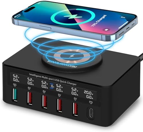 Ultimate 100 W 6-Port USB Charging Station – Fast, Efficient Multi-Device Charger Hub for Home & Office – Smart Technology for Optimal Charging Speed – Compact Design with Safety Features – Perfect for Smartphones, Tablets & More