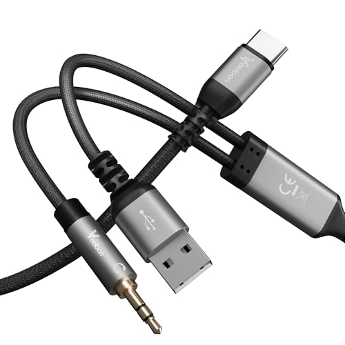 Revolutionize Your Audio and Charging Experience: Premium 2-in-1 USB C to 3.5 mm Aux Cable with 60 W Fast Charging – 5 FT Length for i Phone 16/15/Pro & Galaxy S24/S24+/S23 Ultra – High-Fidelity Sound Meets Unmatched Compatibility and Durability