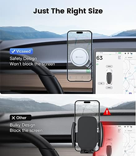 VICSEED Tesla Phone Mount – Ultimate Magnetic Holder for Model 3/Y/Cybertruck – Foldable and Sleek Design for All Phones Including Mag Safe – Secure, Stylish, and Tool-Free Installation for Enhanced Driving Safety and Convenience