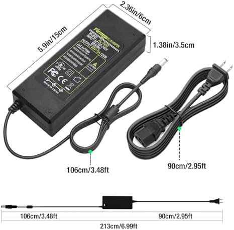 High-Performance 24 V 3 A Power Supply Adapter – Universal AC to DC Converter for LED Lighting & CCTV Systems, Dual Plug Compatibility (5.5 x 2.5 mm & 5.5 x 2.1 mm) – Reliable Switching Transformer with Safety Features for Optimal Device Functionality and Longevity