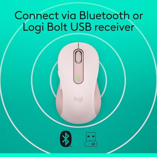 Logitech Signature M650 L Wireless Mouse for Large Hands – Ergonomic Comfort, 2-Year Battery Life, Silent Click Technology, Customizable Functions, Bluetooth Compatible with PC/Mac/Chromebook – Elegant Off White Finish for Professional & Casual Use