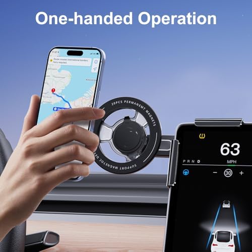 2025 Enhanced Tesla Phone Mount for Model 3/Y – Ultimate Mag Safe Magnetic Holder with 360° Rotation, Unmatched Stability for All Smartphones, Streamlined Design for Seamless Integration, Effortless Installation Without Tools, Elevate Your Driving Convenience and Style
