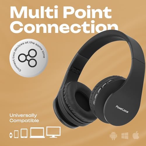Experience the Ultimate in Comfort and Sound with Power Locus Stylish Purple & White Wireless Over-Ear Headphones – Hi-Fi Stereo Quality, Foldable Design for Travel, 12-Hour Battery Life, and Built-In Microphone for Hands-Free Calls – Perfectly Compatible with i Phone, Samsung, and LG Devices