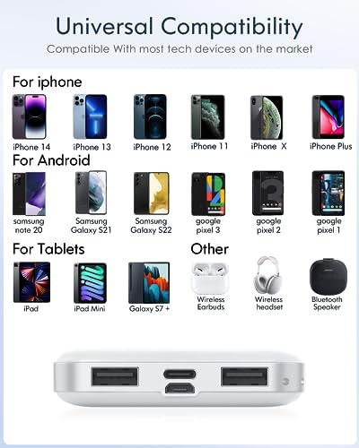 Feeke 15,000 m Ah Dual USB Portable Charger – High-Speed Power Bank with 5 V/3.1 A Output for Rapid Device Charging – Ideal for Smartphones, Tablets, and USB Gadgets – Sleek Black Design for Effortless Portability and Enhanced Device Compatibility