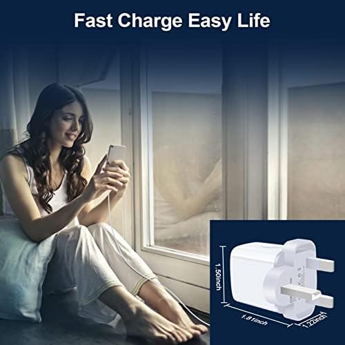 Universal Travel Adapter Kit: 20 W Fast Charging USB-C Converter for US to UK – Dual Port Compatibility for i Phone 16-11 Pro Max, Samsung Galaxy S24, Google Pixel – Lightweight and Compact Travel Essential for Effortless Power on the Go