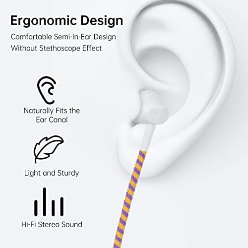URIZONS Premium Wired In-Ear Headphones with Vibrant Braided Cable – Exceptional Sound Clarity, Integrated Microphone for Seamless Hands-Free Conversations, Customizable Volume Control, Sweat & Dirt Resistant for Active Lifestyles, Tangle-Free Design, Universal 3.5 mm Compatibility – Ideal for Commuting, Fitness, and Daily Use