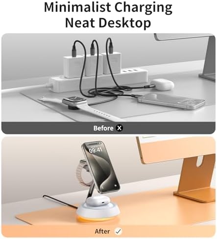 Mcdodo 3-in-1 Wireless Charging Station for Apple Devices – Ultra-Fast 22.5 W Magnetic Charger for i Phone 15/14/13/12, Air Pods Pro/2/3, and Apple Watch Ultra/8/7/SE/6/5/4/3/2 – Compact Design with Advanced Safety Features for Home, Office, and Travel Efficiency