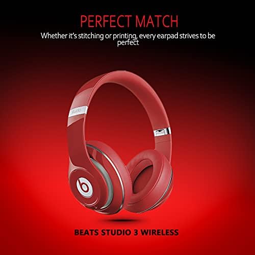 Upgrade Your Beats: Krone Kalpasmos Studio 3 & 2 Replacement Ear Pads – Soft Memory Foam Cushions for Ultimate Comfort and Noise Isolation in Vibrant Red – Perfect Fit for Wired & Wireless Models (B0501, B0500) – Enhance Sound Quality & Style Effortlessly