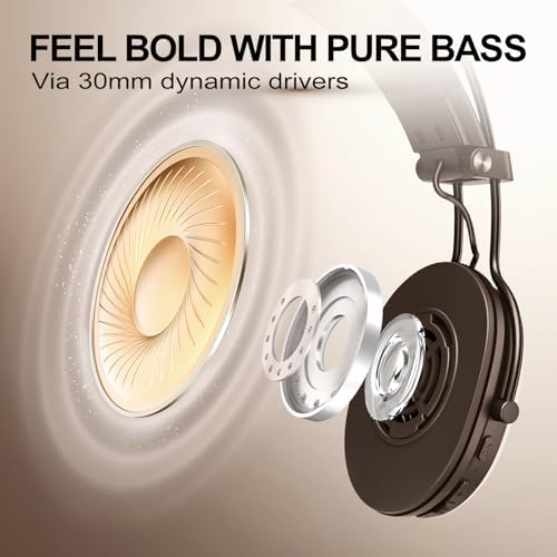 Transform Your Listening Experience with FIO MOTUS Wireless Bluetooth On-Ear Headphones Featuring Superior Active Noise Cancellation and Hi-Res Audio Quality – Enjoy Up to 55 Hours of Uninterrupted Music Playback, Lightweight Comfort, and Portable Foldable Design for Effortless Travel and Versatile Device Compatibility