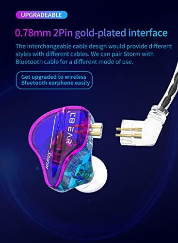 Unleash Superior Sound Quality with KBEAR Storm In-Ear Monitors – High-Fidelity 10 mm Dynamic Driver Earbuds in Stunning Purple for Musicians and Audiophiles – Ideal for Studio Use and Live Performances with Unmatched Comfort and Clarity
