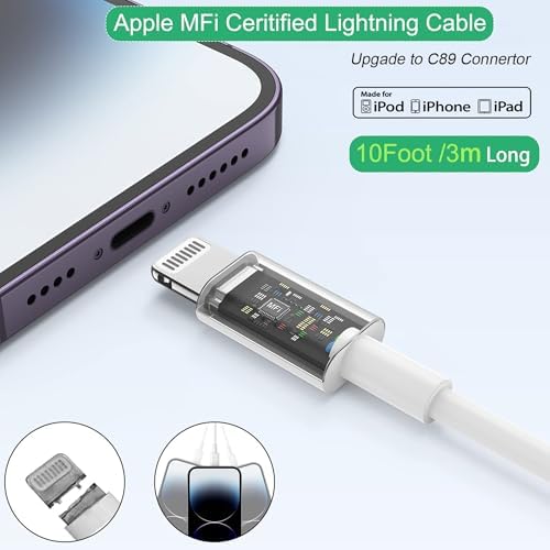 Apple MFi Certified 20 W PD Wall Charger with 3 FT USB C to Lightning Cable – Ultra-Fast Charging Solution for i Phone 14 Pro Max, 14, 13 Mini, 12, 11, XR, XS Max, i Pad Air 3, and Air Pods – Compact & Travel-Friendly Design for Enhanced Device Compatibility and Efficiency