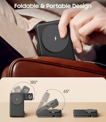 Effortless 3-in-1 Magnetic Wireless Charger for Samsung Devices – Fast Mag-Safe Charging Station for Galaxy S25, S24, S23 Ultra Plus, Z Fold/Flip Series, Plus Compatible with Galaxy Watch Ultra 8/7/6/5/Pro and Buds – Portable Foldable Design for Enhanced Efficiency and Style
