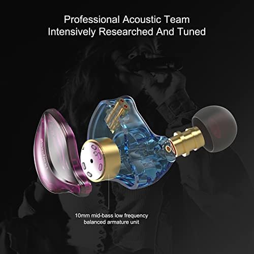 Professional Hi-Fi In-Ear Monitor Headphones with Detachable Cable – Ergonomic Noise-Canceling Earbuds for Musicians, Drummers & Singers – Exceptional Sound Isolation & Built-In Microphone – Versatile Compatibility for Studio & Stage Performance