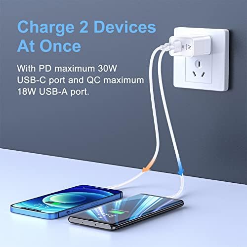 NITASA 30 W Dual Port USB C Wall Charger – Fast Charging Adapter for i Phone 15/16 Pro Max & Samsung S23/S24 – Super Efficient 25 W PPS Technology for Rapid Power Delivery – Ideal for i Pad & Google Pixel 9/8 Pro – Compact Travel Essential with Enhanced Compatibility