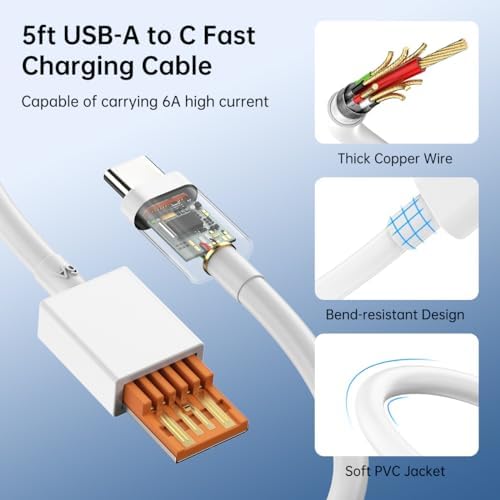 67 W Turbo Wall Charger for Xiaomi Mi & Redmi Devices – Ultra-Fast Charging with 5 ft Cable, Compact Design, and Enhanced Safety Features for Optimal Device Longevity and Performance