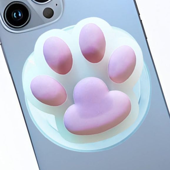 Charming Pink Paw Magnetic Phone Grip for Mag Safe – Whimsical 3 D Accessory for Kindle & Android Devices, Enhanced Wireless Charging Compatibility for Trendy Girls & Women – Lightweight and Secure Design for Effortless Handling and Stylish Self-Expression