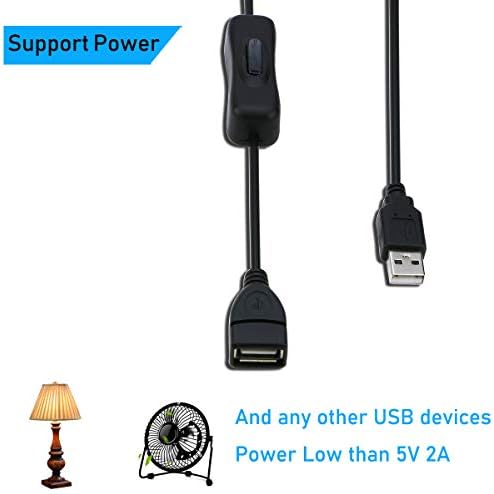 RIITOP 3-Meter USB ON/Off Switch Cable (2-Pack) – Versatile USB 2.0 Male to Female Extension with Power Control for Headsets and LED Strips – Optimize Your Workspace with Enhanced Compatibility and Energy Efficiency