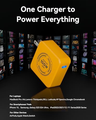 AKELON 100 W USB-C Fast Charger: Ultimate Compact & Foldable Power Hub for Mac Book Air, Mac Book Pro, Samsung Galaxy, and i Pad Pro – Comes with 6.6 ft USB-C Cable for Superior Compatibility and Lightning-Fast Charging Efficiency