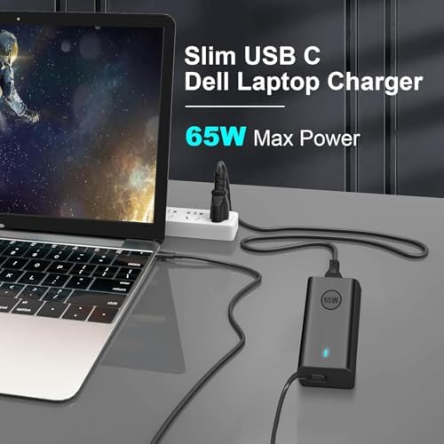 Advanced 65 W USB-C Laptop Charger for Dell XPS & Latitude Series – Fast Charging, Enhanced Compatibility, and Reliable Performance for Models 5420, 5520, and More – Universal AC Input 100-240 V, 30 Days Money-Back Guarantee and 12 Months Exchange Warranty