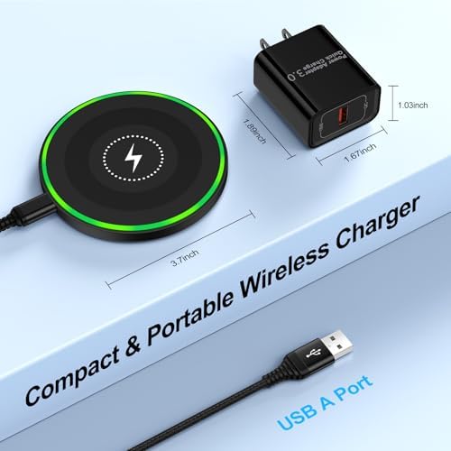 Pixel 9 Pro XL Fast Wireless Charging Pad – 15 W Charger Station for Google Pixel 9, 9 Pro, Fold 9 Pro, 8 Pro, 7 Pro, and Compatible Devices – Includes QC3.0 Adapter for Galaxy S25 Ultra, S24 Ultra, S23, S22 – Compact Design with Safety Features and LED Indicator for Effortless Charging