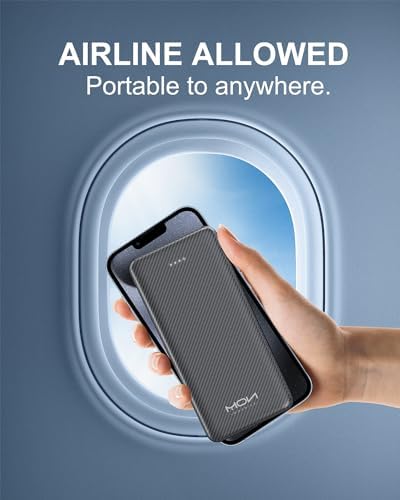 Ultra-Slim 10000 m Ah Power Bank – Fast Charging USB-C Portable Charger for i Phone 15/14/13/12, Galaxy S24/S23/S22, i Pad, Pixel – Lightweight External Battery Pack for On-the-Go Charging Solutions