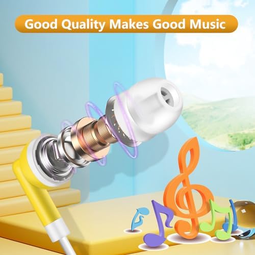 Transform Your Classroom Audio with 50 Pack Kids Earbuds – Vibrant Wired Headphones in 10 Colors for Enhanced Learning on Chromebooks, Laptops & PCs – Durable, Comfortable In-Ear Design Perfect for Group Activities, Audiobooks & Student Engagement