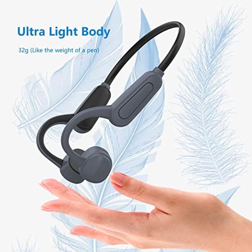 Revolutionary Bluetooth 5.0 Bone Conduction Neckband Headphones – Waterproof Open Ear Earphones for Active Lifestyles, Perfect for Cycling, Running, and Gym Workouts with Fast Charging and Universal Compatibility