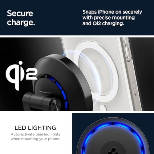Experience next-level charging with the Spigen One Tap Pro 3 Cryomax (Mag Fit) Qi2 Wireless Charger, featuring a powerful 15 W output and advanced cooling technology. This sleek black Mag Safe compatible charging stand is tailored for i Phone models 12 through 16, ensuring effortless alignment and secure attachment. Engineered for efficiency, it boasts an integrated cooling fan to prevent overheating during rapid charge cycles, extending your device’s lifespan. The innovative sleep-friendly light provides a gentle glow for unobtrusive night charging, making it ideal for bedrooms or offices. Elevate your tech setup with this high-quality, durable accessory, designed for both style and functionality. Enjoy peace of mind with enhanced compatibility and rapid power delivery, all while maintaining optimal device temperature. Transform your charging routine with the Spigen One Tap Pro 3 Cryomax, where performance meets convenience.